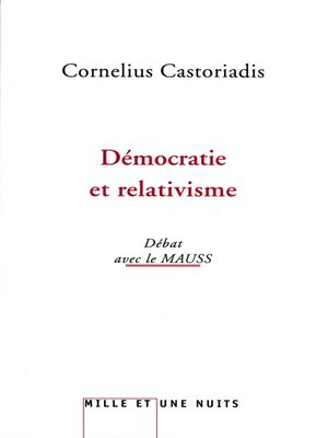 cover image of Démocratie et relativisme